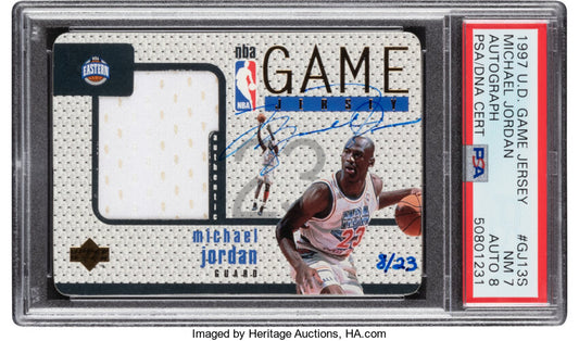 1997-98 Upper Deck Michael Jordan Game Jersey Autograph #6/23