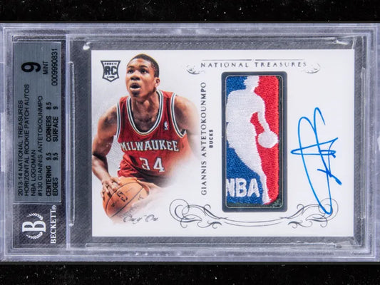 2013-14 Panini National Treasure #113 Giannis Antetokounmpo Rookie Patch Autograph
