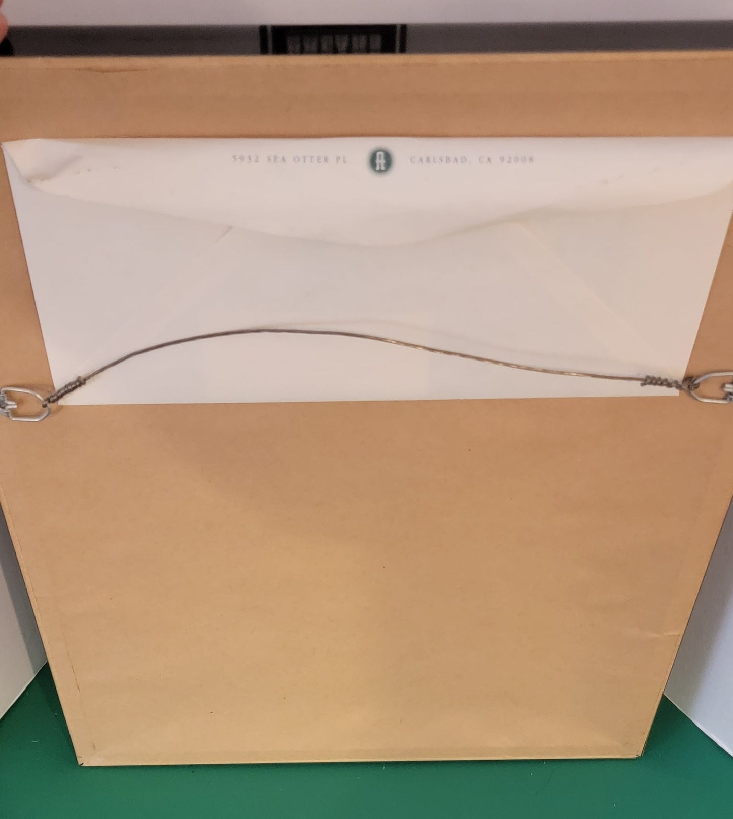 The Back of the frame, with the encased COA